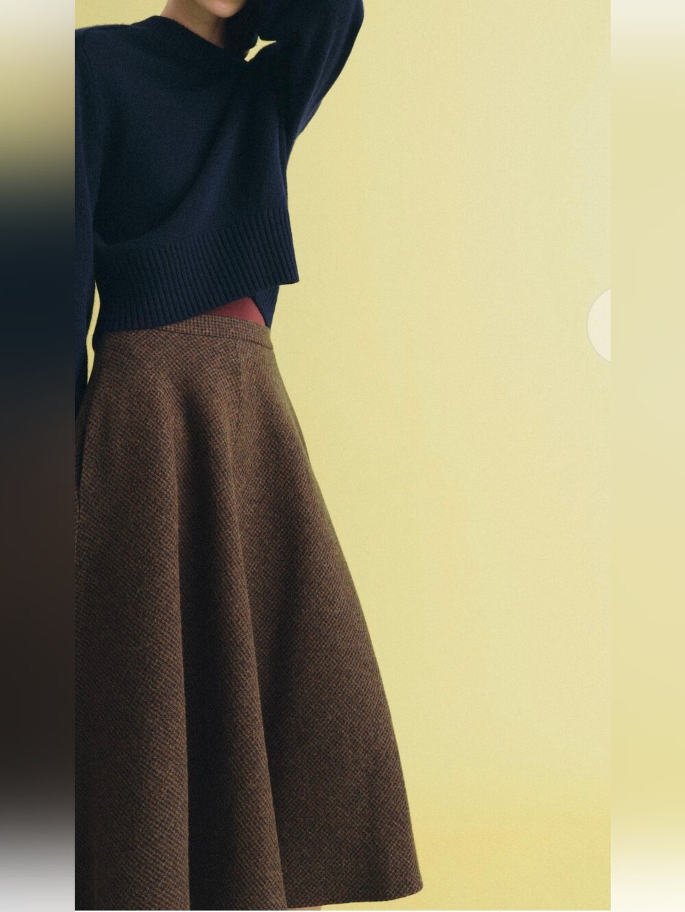Zara WOOL BLEND CAPE SKIRT HOUNDSTOOTH (S)